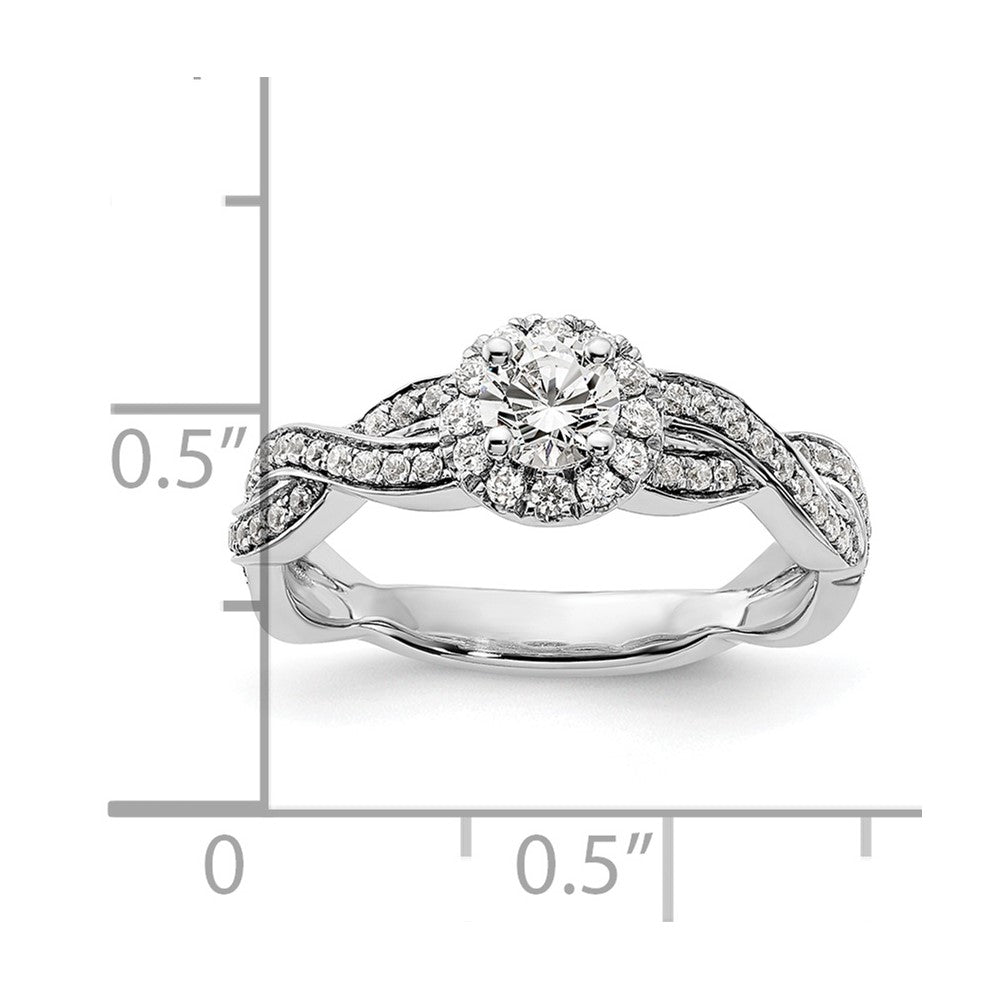 14K White Gold Eternal Promise Lab Grown VS/SI FGH Dia Halo Complete Ring