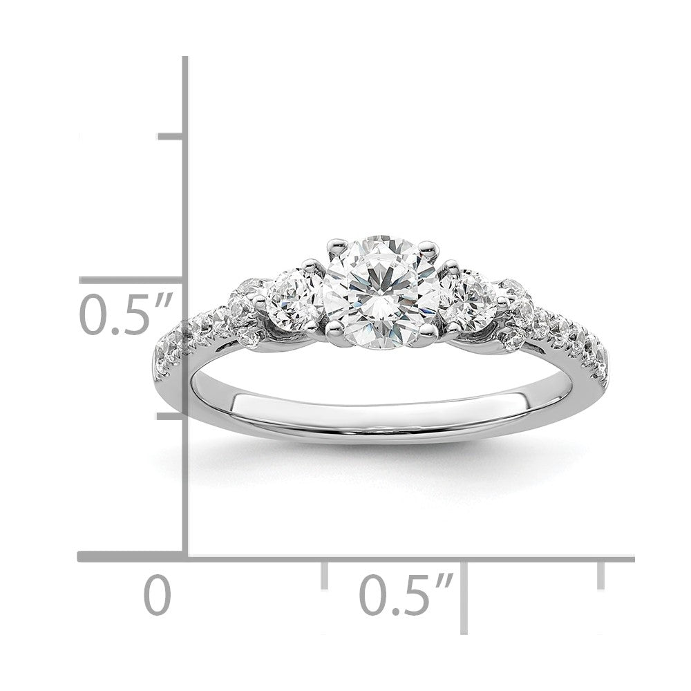 14K White Gold Lab Grown Diamond VS/SI FGH Semi-mount Engagement Rin