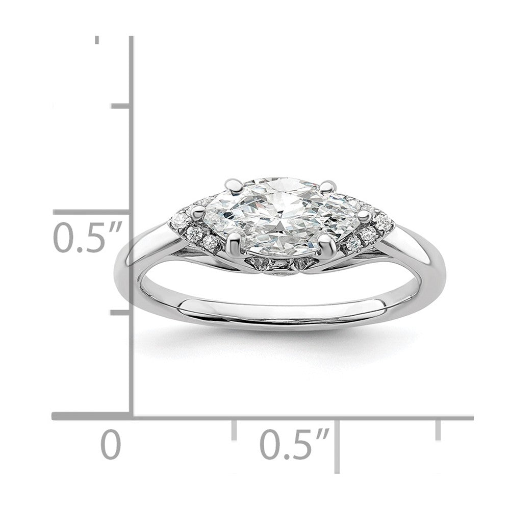 14K White Gold Lab Grown Diamond VS/SI FGH Semi-mount Engagement Ring