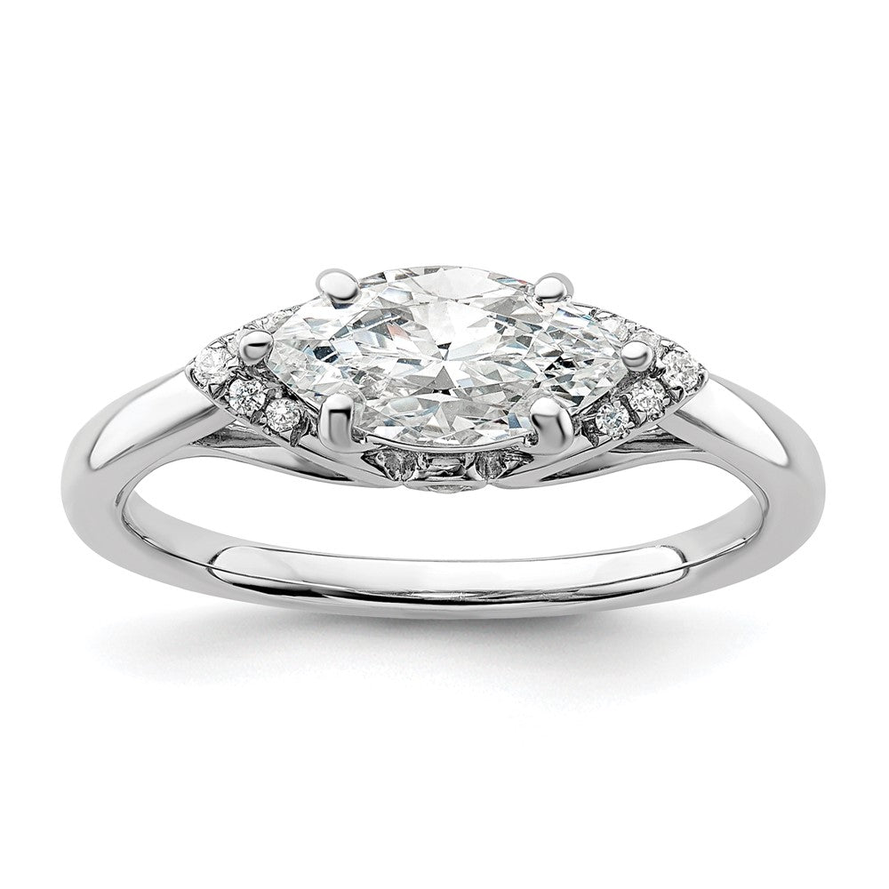 14K White Gold Lab Grown Diamond VS/SI FGH Semi-mount Engagement Ring