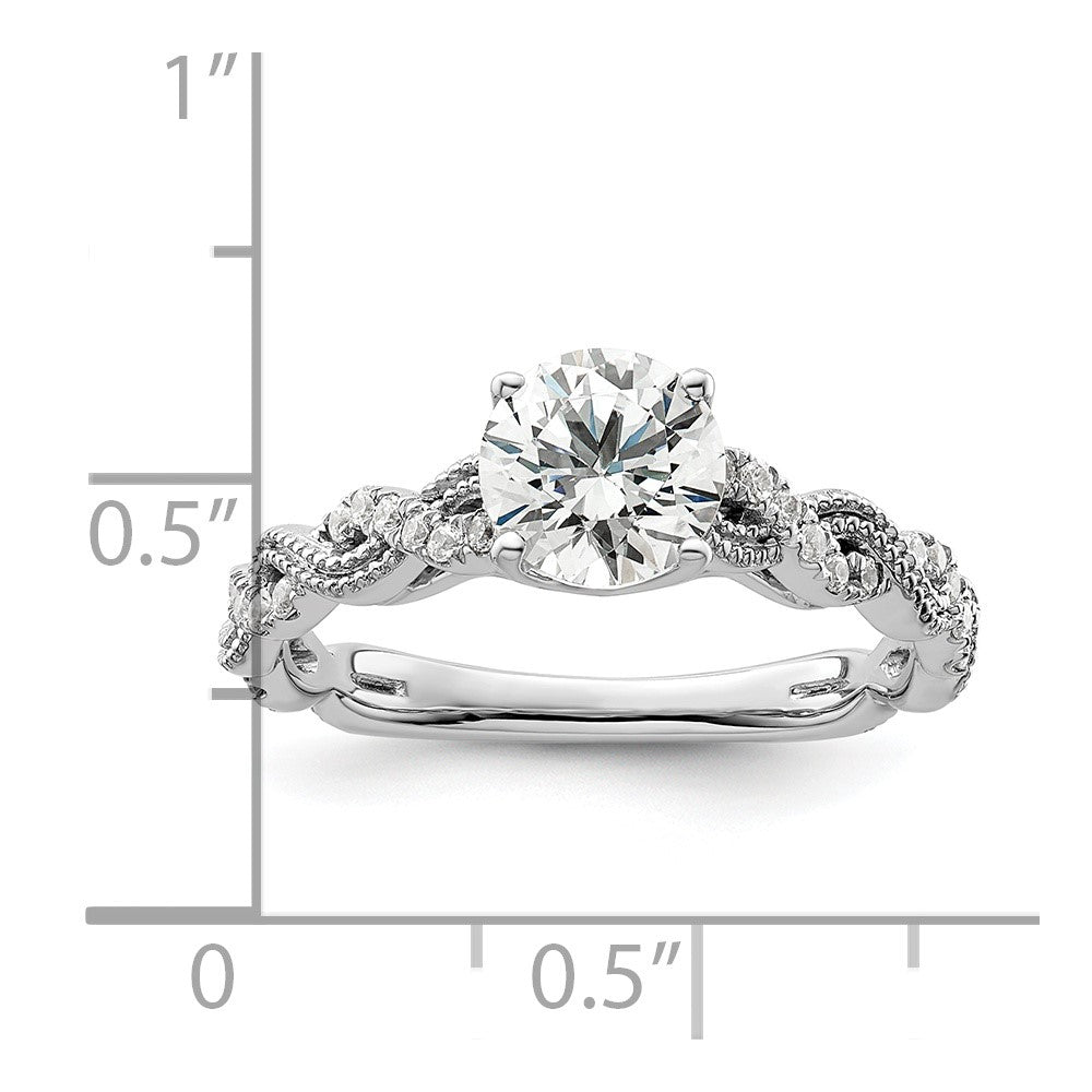 14K White Gold Lab Grown Diamond VS/SI FGH Semi-mount Engagement Rin