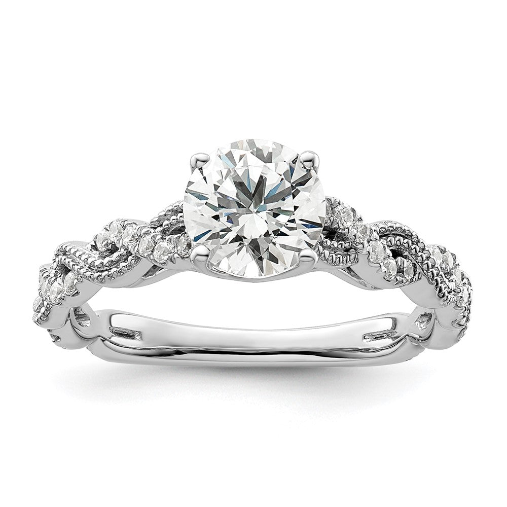 14K White Gold Lab Grown Diamond VS/SI FGH Semi-mount Engagement Rin