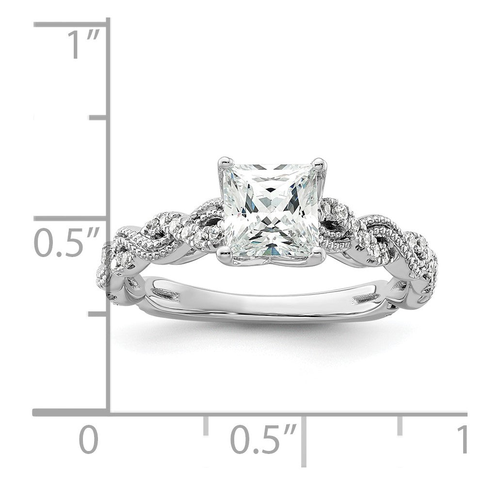 14K White Gold Lab Grown Diamond VS/SI FGH Semi-mount Engagement Rin