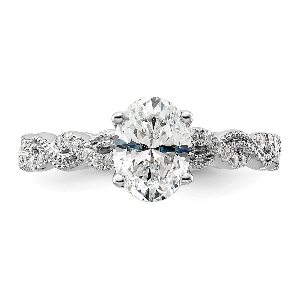 14K White Gold Lab Grown Diamond VS/SI FGH Semi-mount Engagement Rin