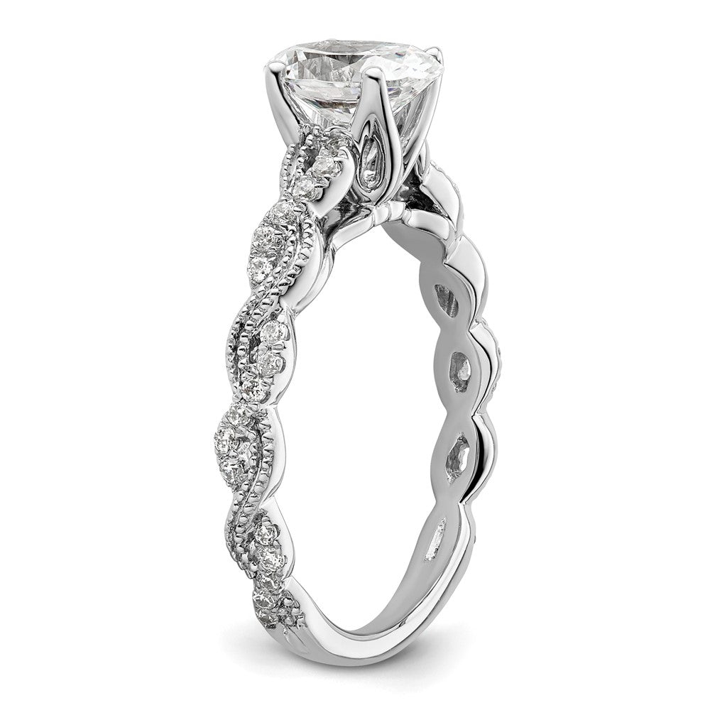 14K White Gold Lab Grown Diamond VS/SI FGH Semi-mount Engagement Rin