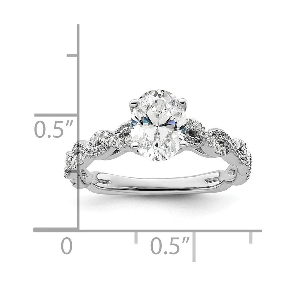 14K White Gold Lab Grown Diamond VS/SI FGH Semi-mount Engagement Rin