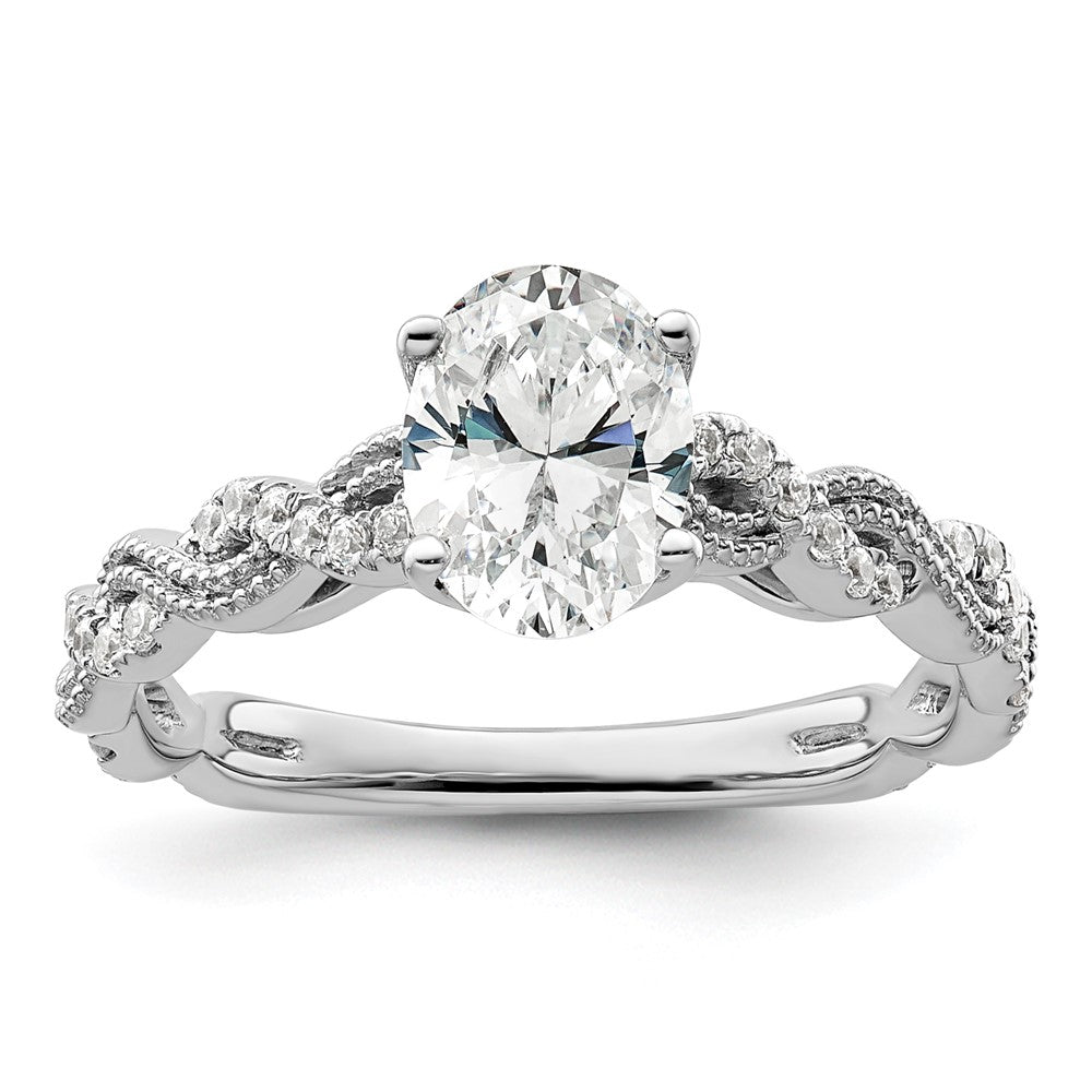 14K White Gold Lab Grown Diamond VS/SI FGH Semi-mount Engagement Rin