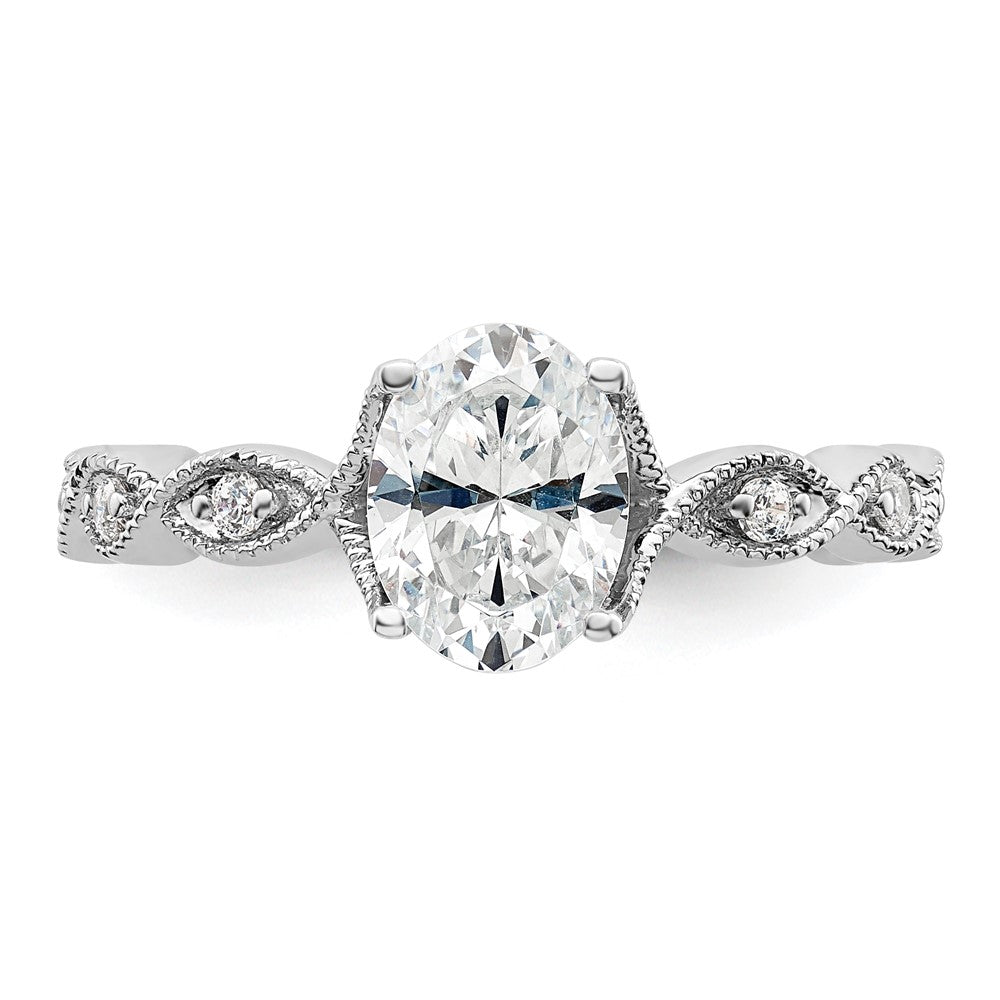 14K White Gold Lab Grown Diamond VS/SI FGH Semi-mount Engagement Rin