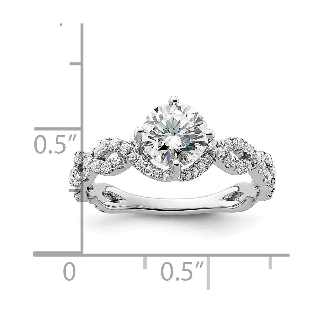 14K White Gold Lab Grown Diamond VS/SI FGH Semi-mount Engagement Rin