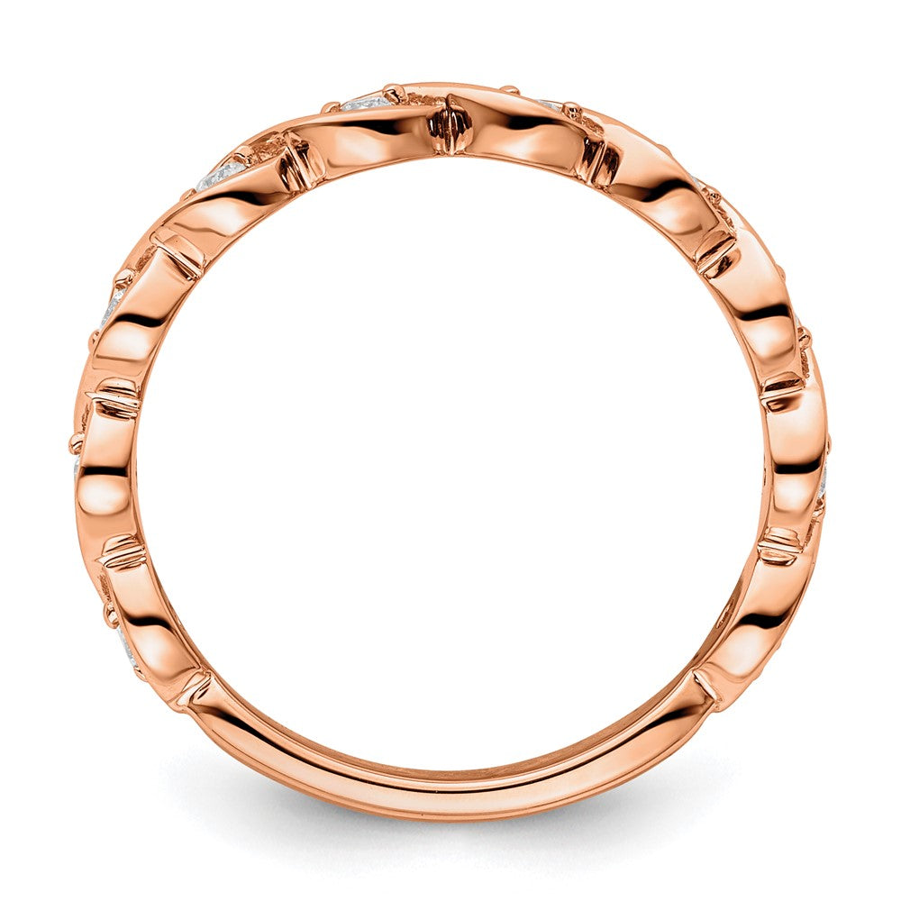 14K Rose Gold Lab Grown Diamond VS/SI FGH Wedding Band