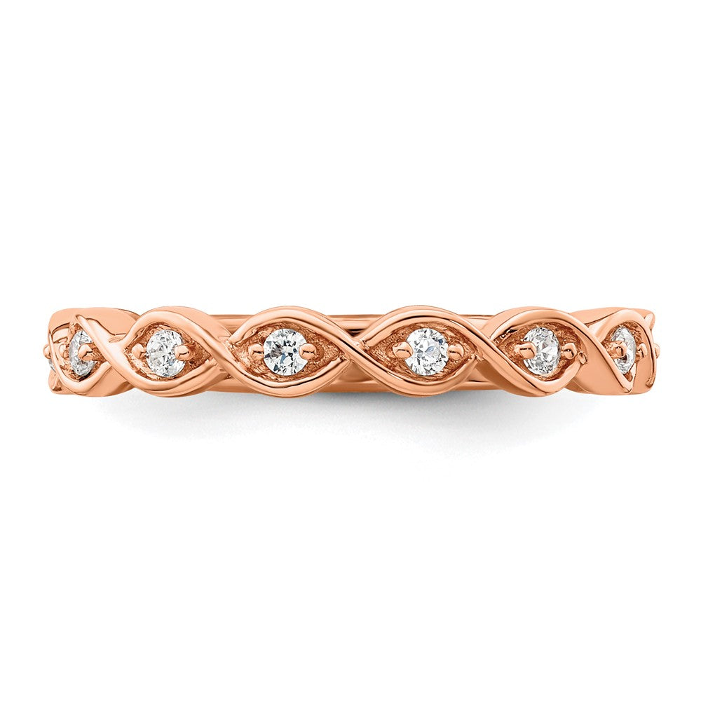 14K Rose Gold Lab Grown Diamond VS/SI FGH Wedding Band