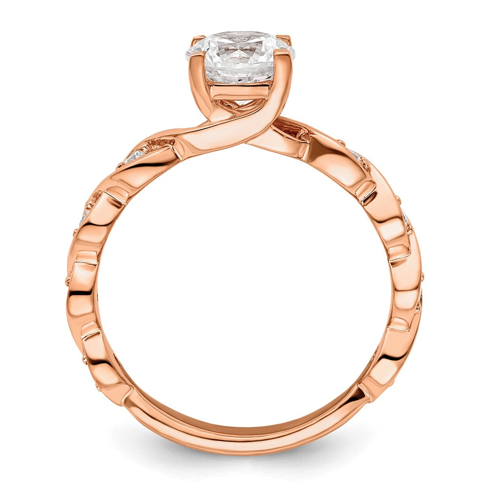 14K Rose Gold Lab Grown Diamond VS/SI FGH Semi-mount Engagement Ring