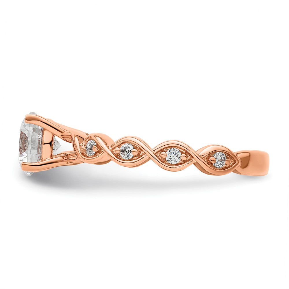 14K Rose Gold Lab Grown Diamond VS/SI FGH Semi-mount Engagement Ring