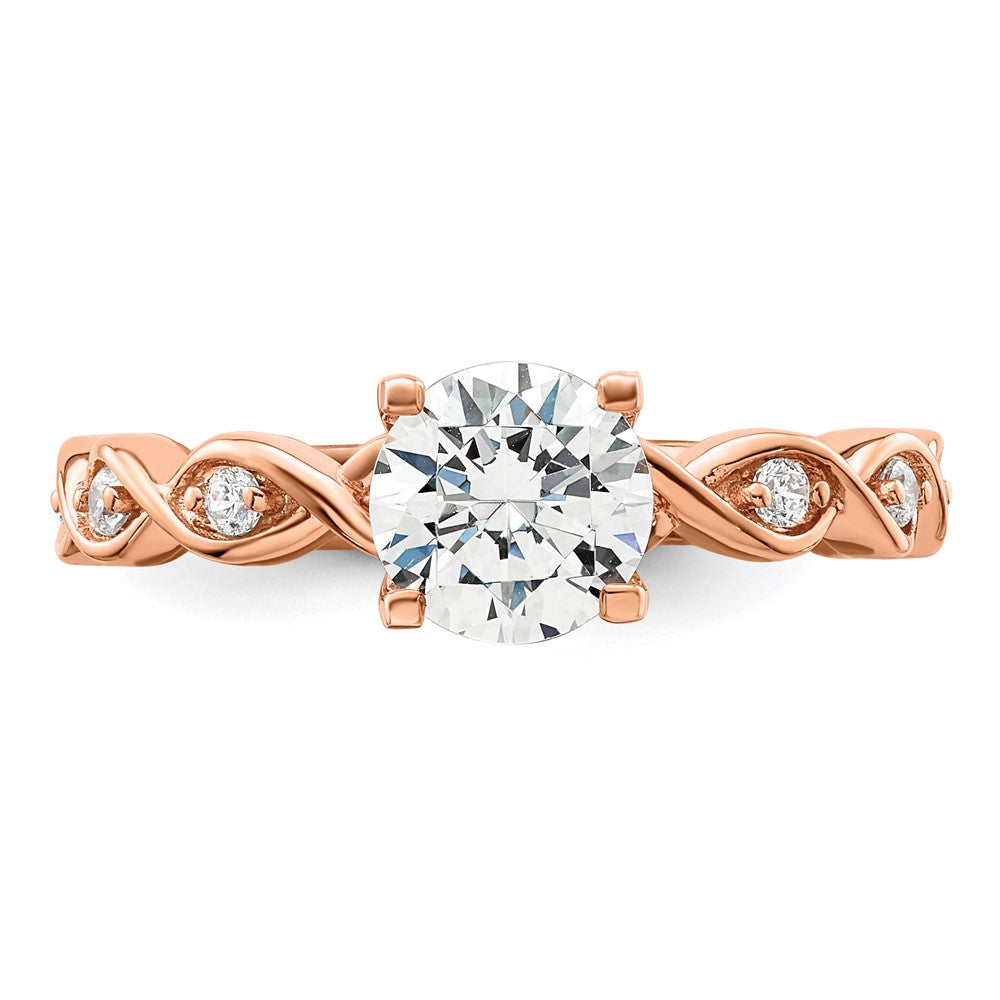 14K Rose Gold Lab Grown Diamond VS/SI FGH Semi-mount Engagement Ring