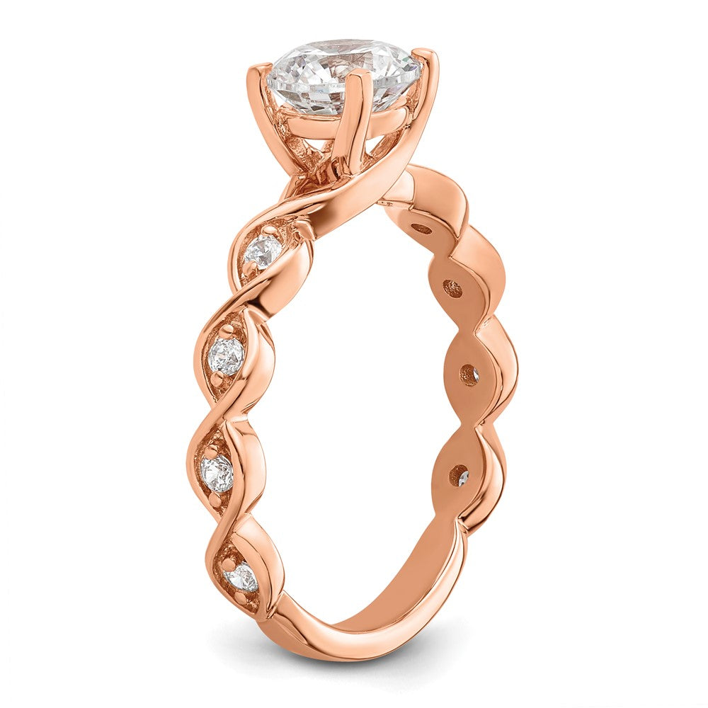 14K Rose Gold Lab Grown Diamond VS/SI FGH Semi-mount Engagement Ring