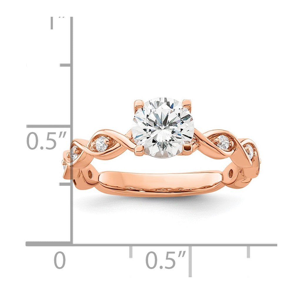 14K Rose Gold Lab Grown Diamond VS/SI FGH Semi-mount Engagement Ring