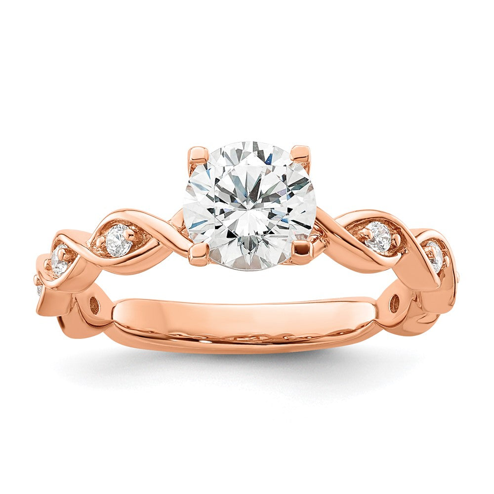 14K Rose Gold Lab Grown Diamond VS/SI FGH Semi-mount Engagement Ring