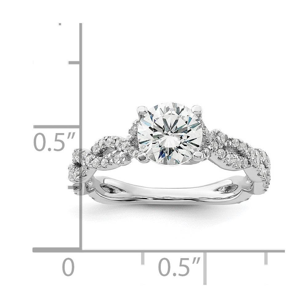 14K White Gold Lab Grown Diamond VS/SI FGH Semi-mount Engagement Rin