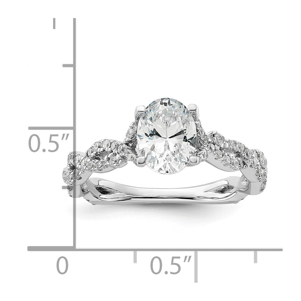 14K White Gold Lab Grown Diamond VS/SI FGH Semi-mount Engagement Rin