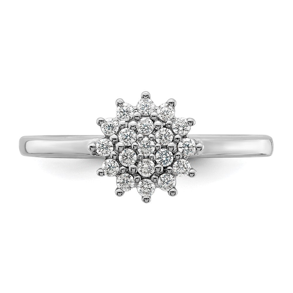 14K White Gold Lab Grown Diamond VS/SI FGH Cluster Ring