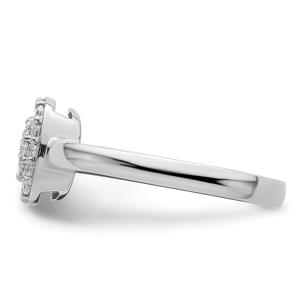 14K White Gold Lab Grown Diamond VS/SI FGH Squared Halo Ring