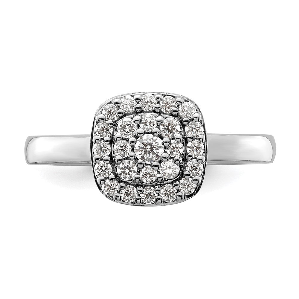 14K White Gold Lab Grown Diamond VS/SI FGH Squared Halo Ring