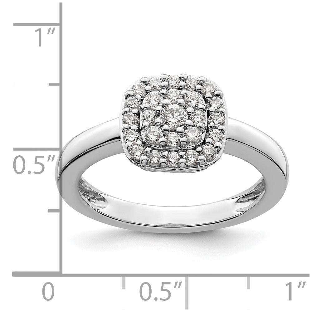 14K White Gold Lab Grown Diamond VS/SI FGH Squared Halo Ring