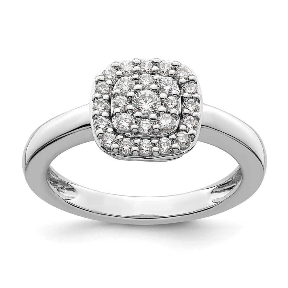 14K White Gold Lab Grown Diamond VS/SI FGH Squared Halo Ring