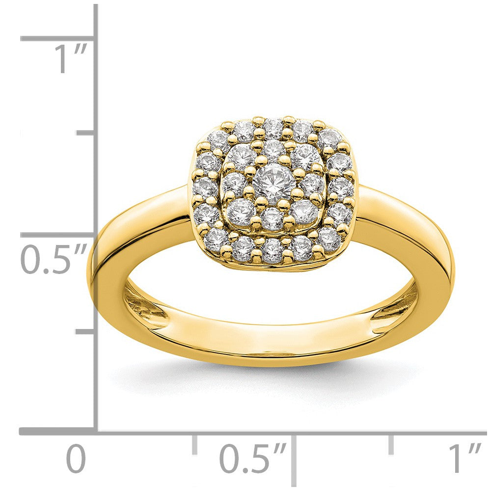 14K Lab Grown Diamond VS/SI FGH Squared Halo Ring