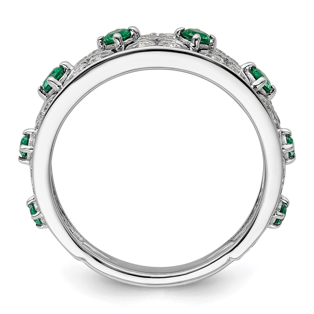 14K White Gold Lab Grown Diamond VS/SI FGH & Cr Emerald Ring