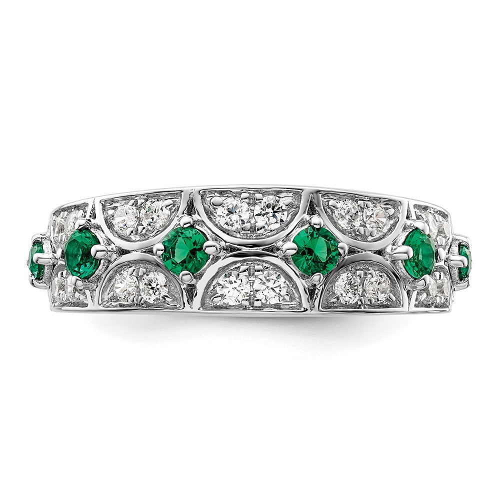 14K White Gold Lab Grown Diamond VS/SI FGH & Cr Emerald Ring