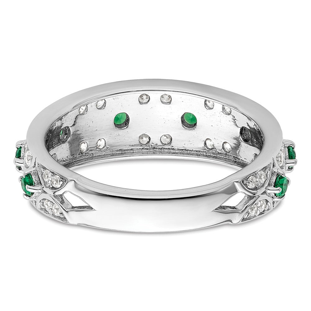 14K White Gold Lab Grown Diamond VS/SI FGH & Cr Emerald Ring