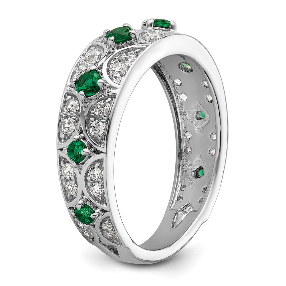 14K White Gold Lab Grown Diamond VS/SI FGH & Cr Emerald Ring