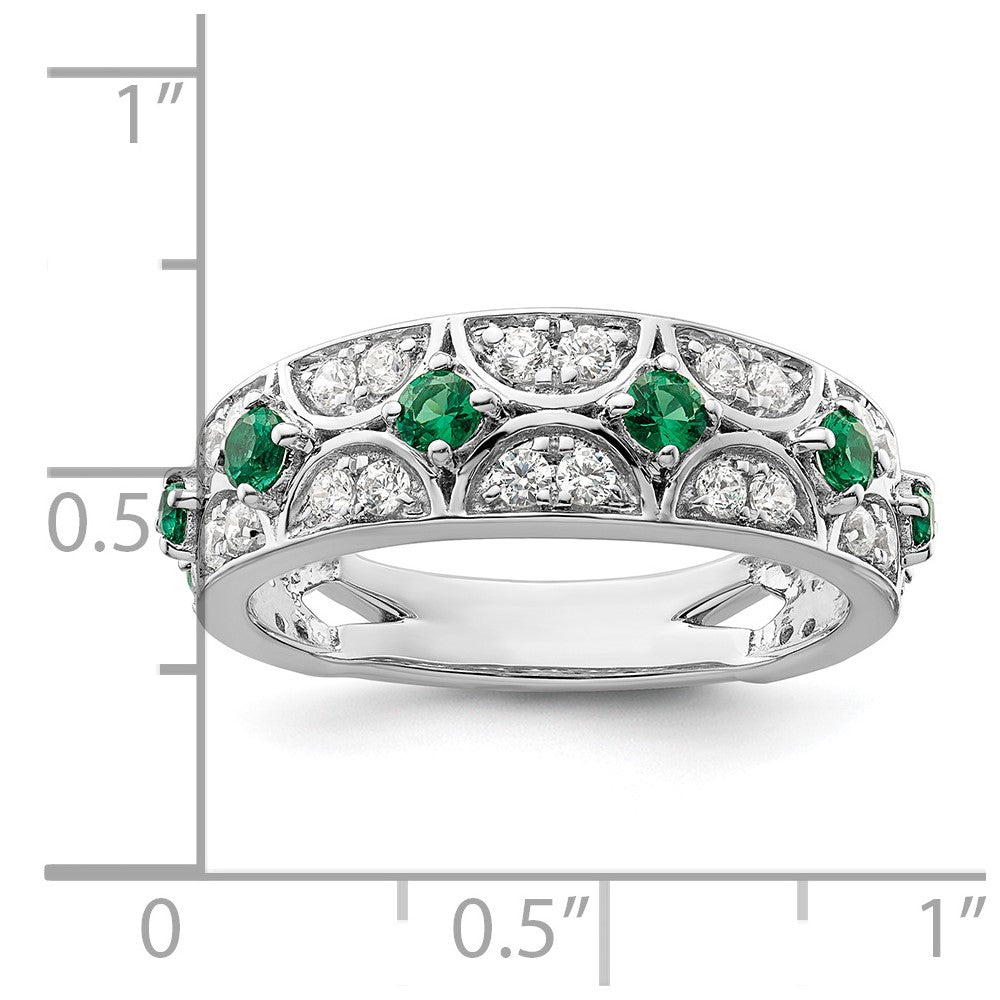 14K White Gold Lab Grown Diamond VS/SI FGH & Cr Emerald Ring