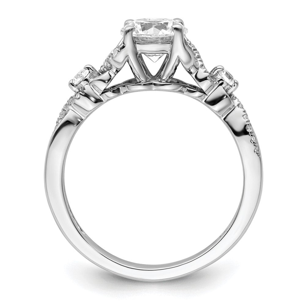 14K White Gold Lab Grown VS/SI FGH Dia Semi-mount By-Pass Engagement Ring