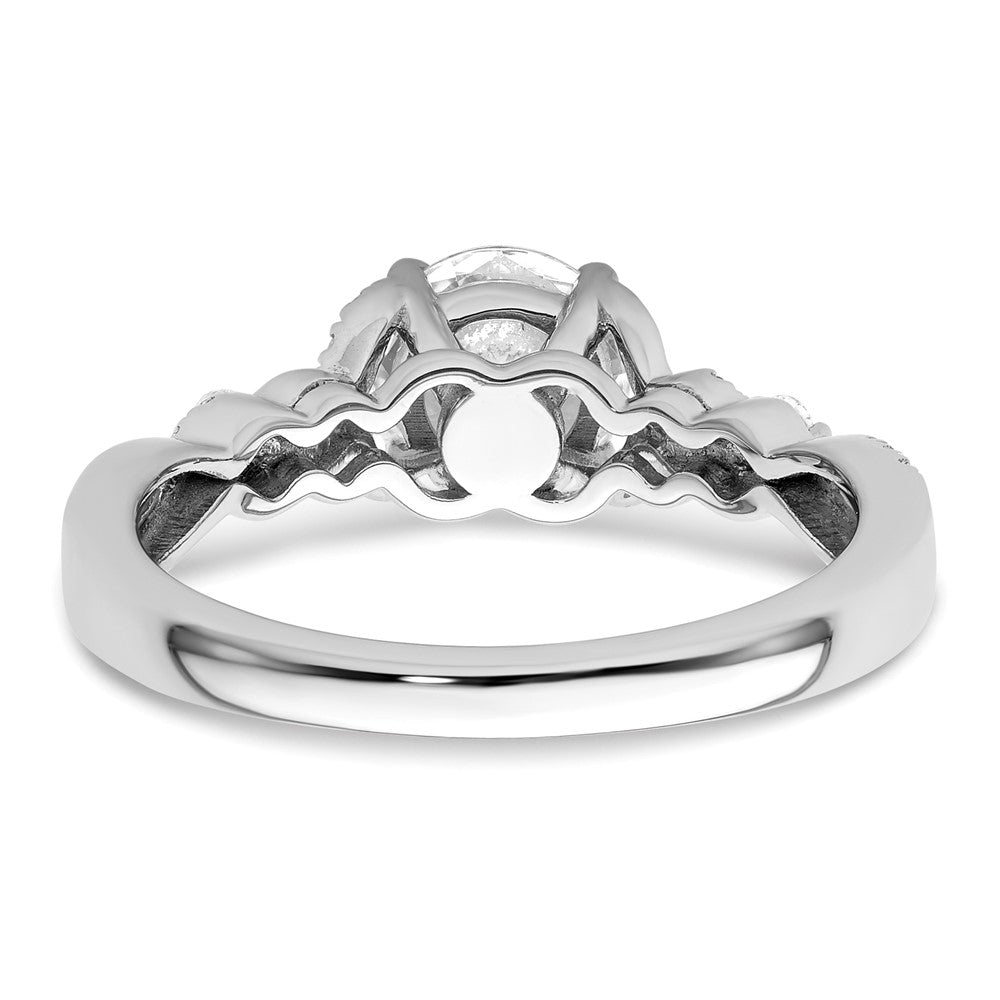 14K White Gold Lab Grown VS/SI FGH Dia Semi-mount By-Pass Engagement Ring