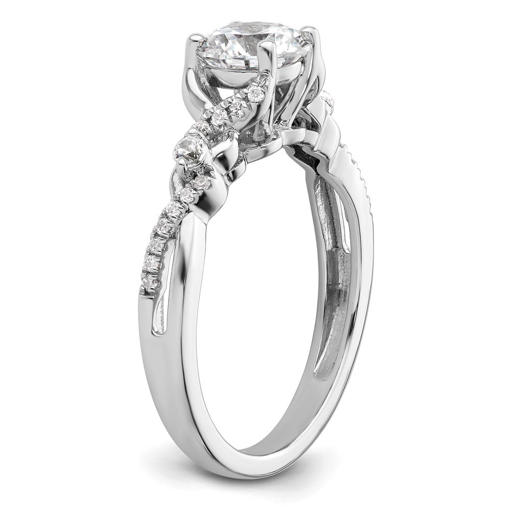 14K White Gold Lab Grown VS/SI FGH Dia Semi-mount By-Pass Engagement Ring