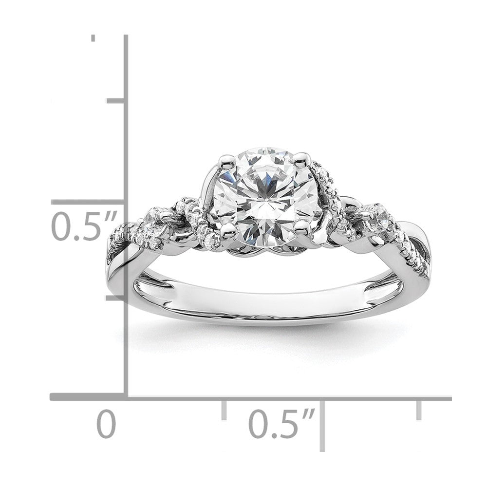 14K White Gold Lab Grown VS/SI FGH Dia Semi-mount By-Pass Engagement Ring