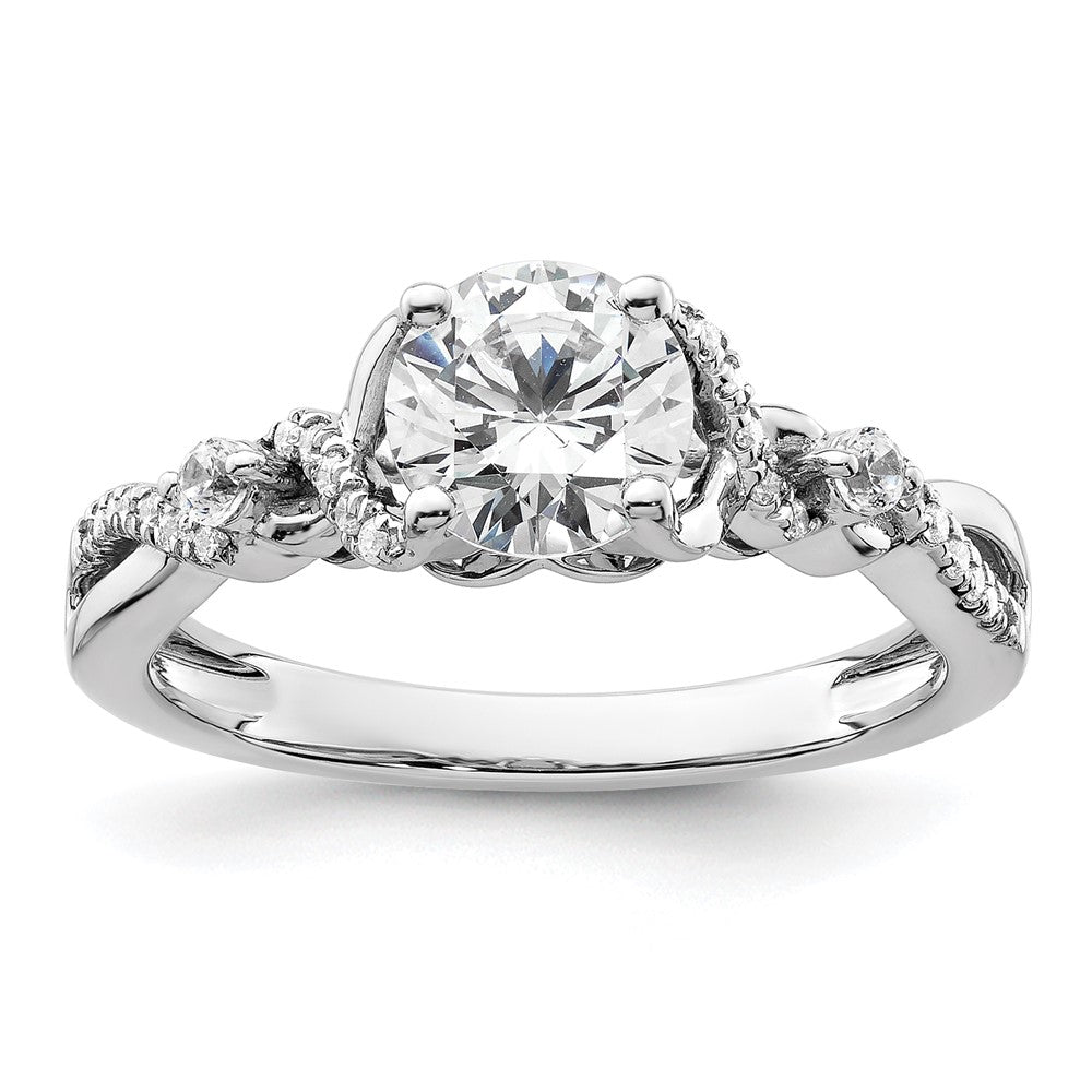 14K White Gold Lab Grown VS/SI FGH Dia Semi-mount By-Pass Engagement Ring