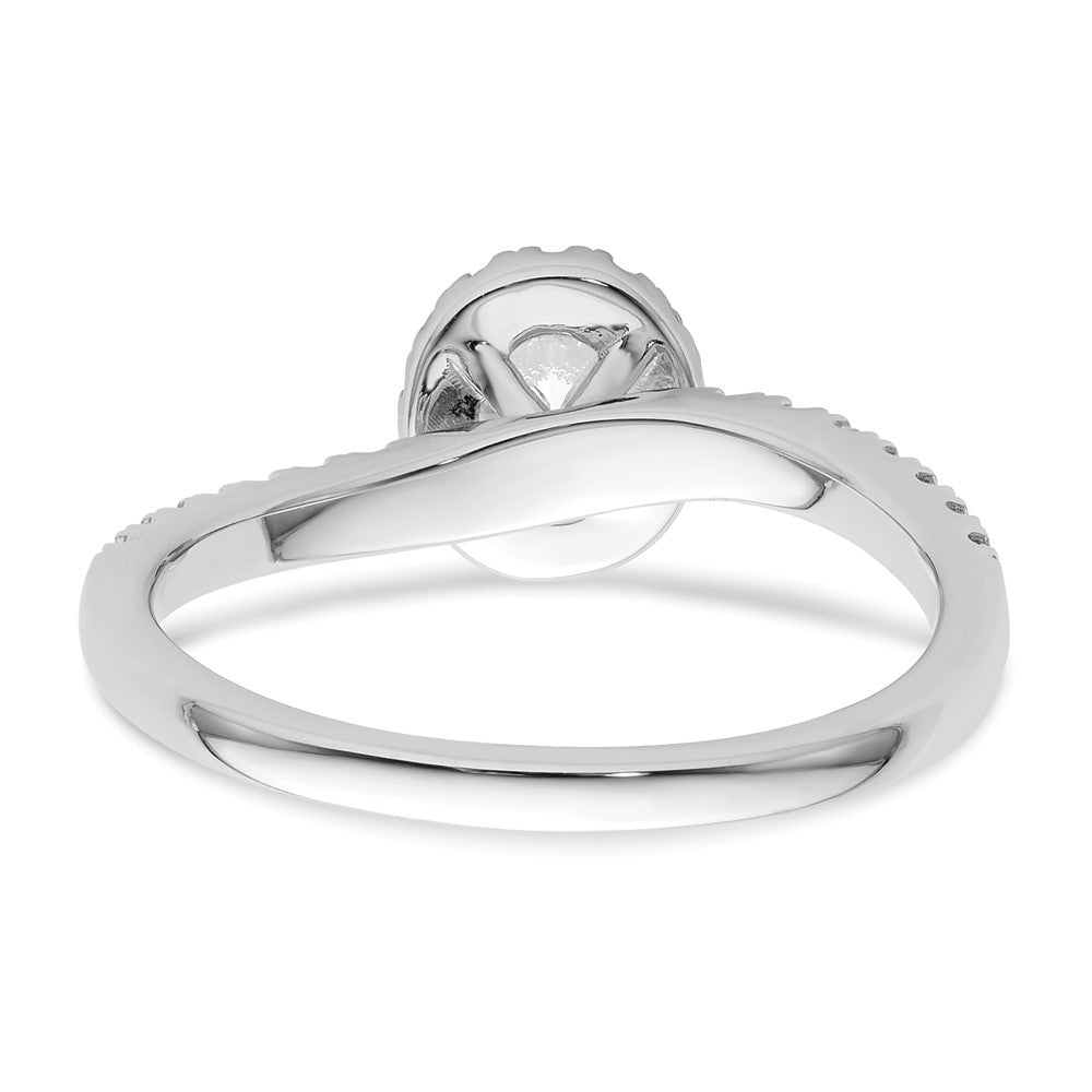 14K White Gold Lab Grown VS/SI FGH Dia Two Promises Halo Complete Eng Ring