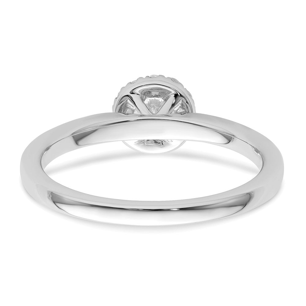 14K White Gold Lab Grown VS/SI FGH Dia Two Promises Halo Complete Eng Ring