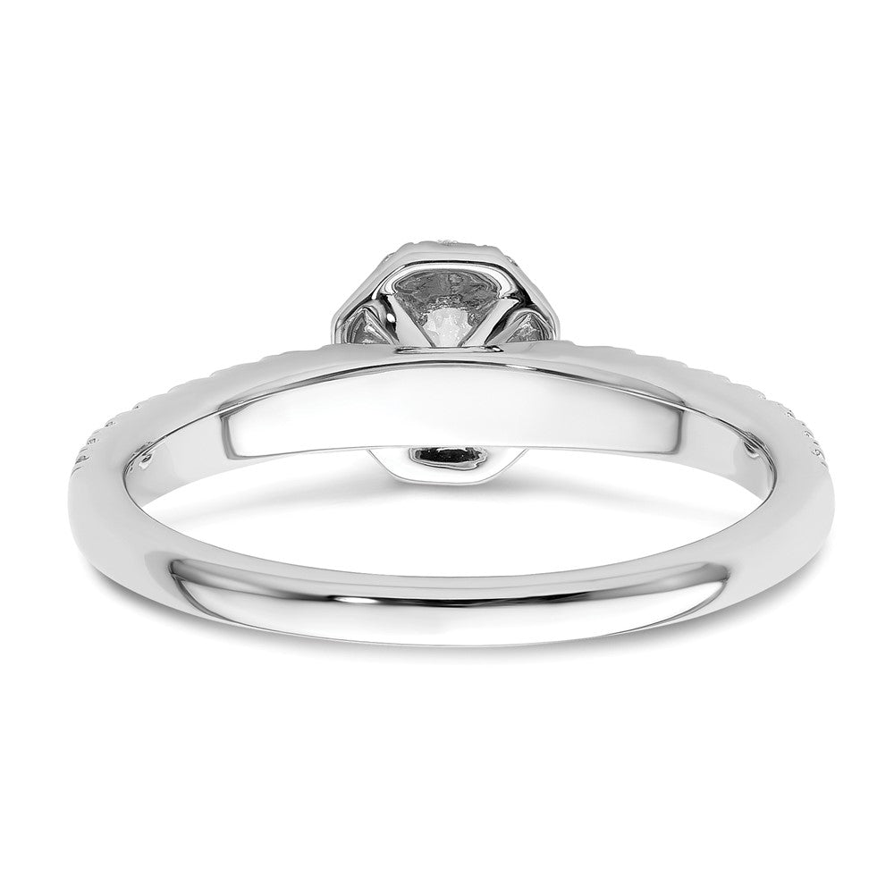 14K White Gold Lab Grown VS/SI FGH Dia Two Promises Halo Complete Eng Ring