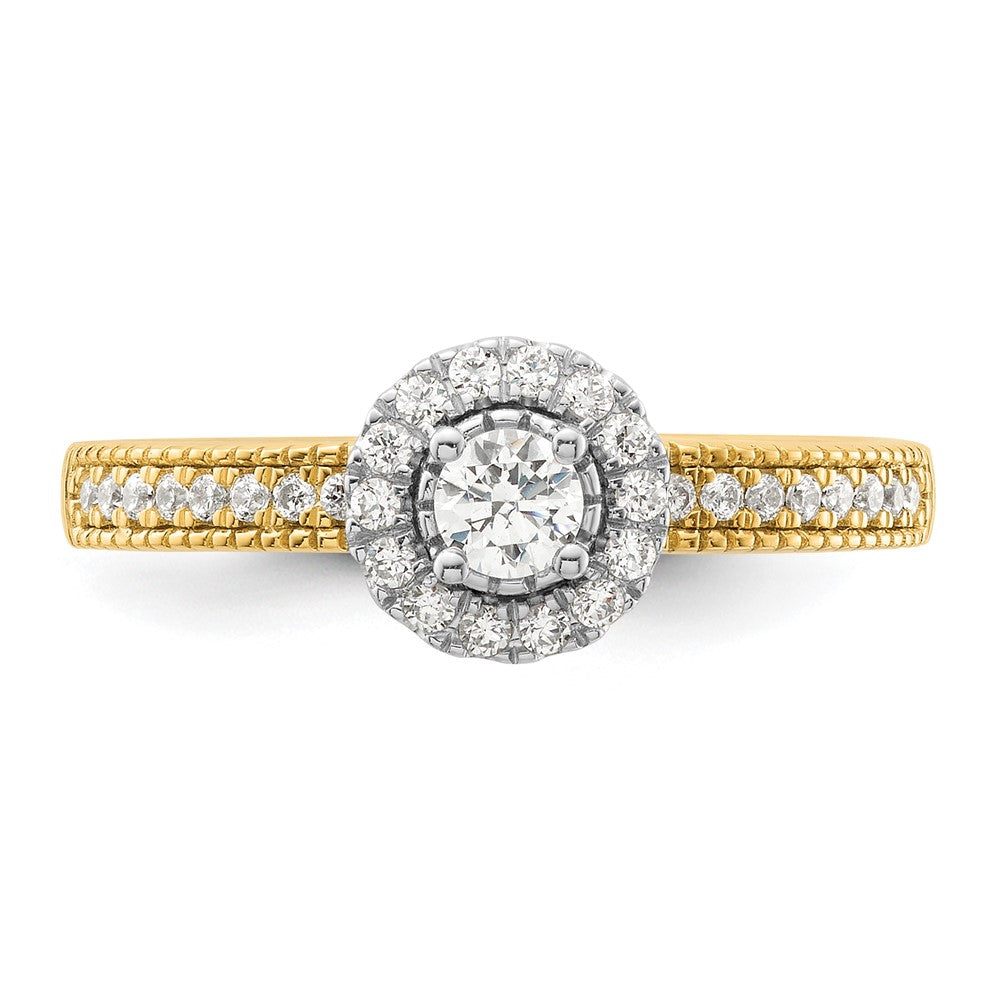 14K Two-Tone Lab Grown VS/SI FGH Dia Two Promises Halo Complete Engagement