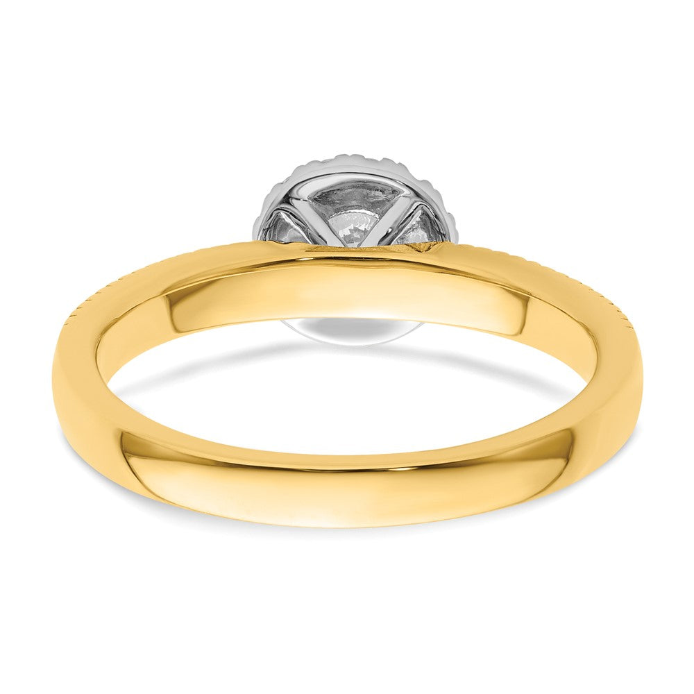 14K Two-Tone Lab Grown VS/SI FGH Dia Two Promises Halo Complete Engagement