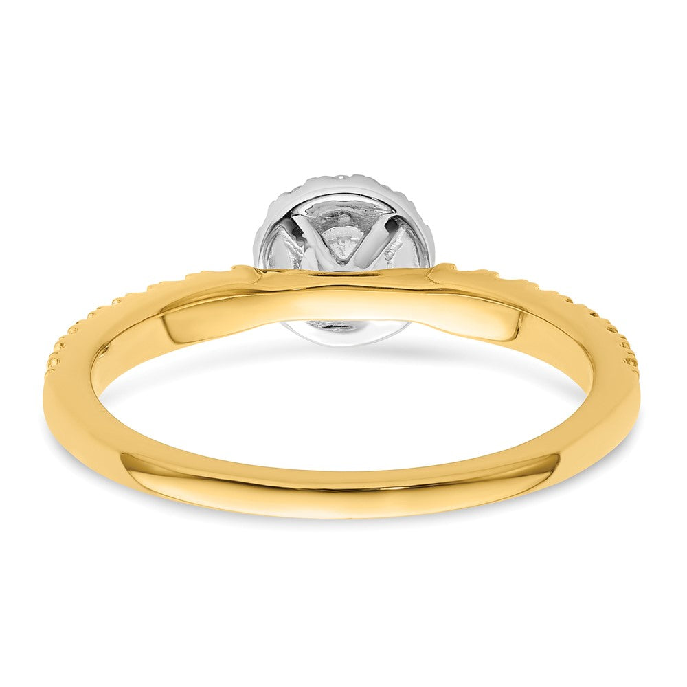 14K Two-Tone Lab Grown VS/SI FGH Dia Two Promises Halo Complete Eng Ring