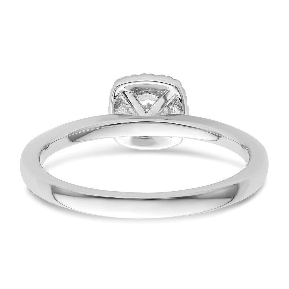 14K White Gold Lab Grown VS/SI FGH Dia Two Promises Halo Complete Eng Ring