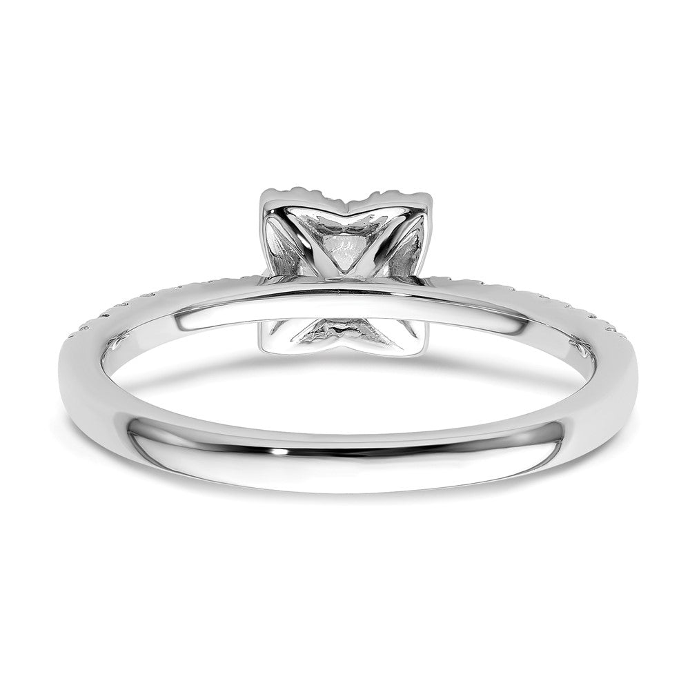 14K White Gold Lab Grown VS/SI FGH Dia Two Promises Halo Complete Eng Ring