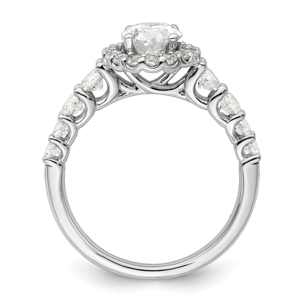 14K White Gold Lab Grown VS/SI FGH Dia Semi-mount Halo Engagement Ring