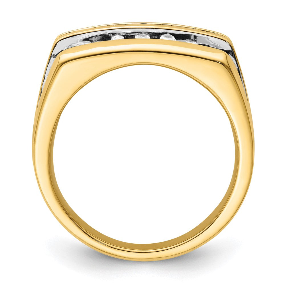 14K Lab Grown VS/SI FGH Dia 3 Row Men's Ring