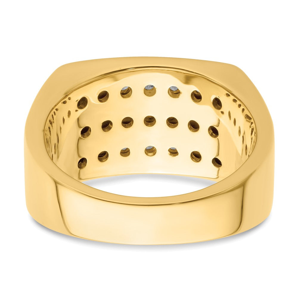 14K Lab Grown VS/SI FGH Dia 3 Row Men's Ring